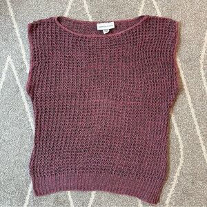 Marisa Evan Pink & Gray Crocheted Vintage 80’s Sleeveless Sweater Vest